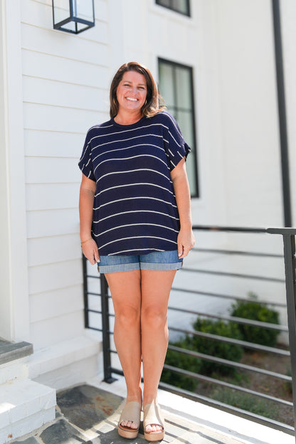 Nancy Navy Sweater
