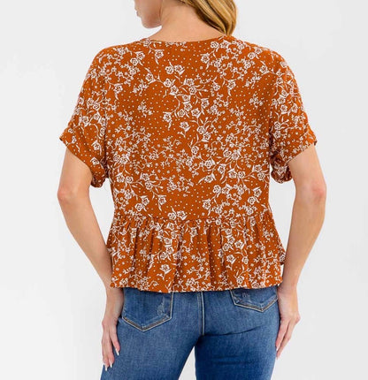 Peplum Print Blouse