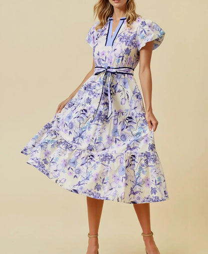 Franka Floral Print Midi Dress