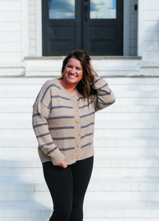 Stripes & Buttons Cardigan