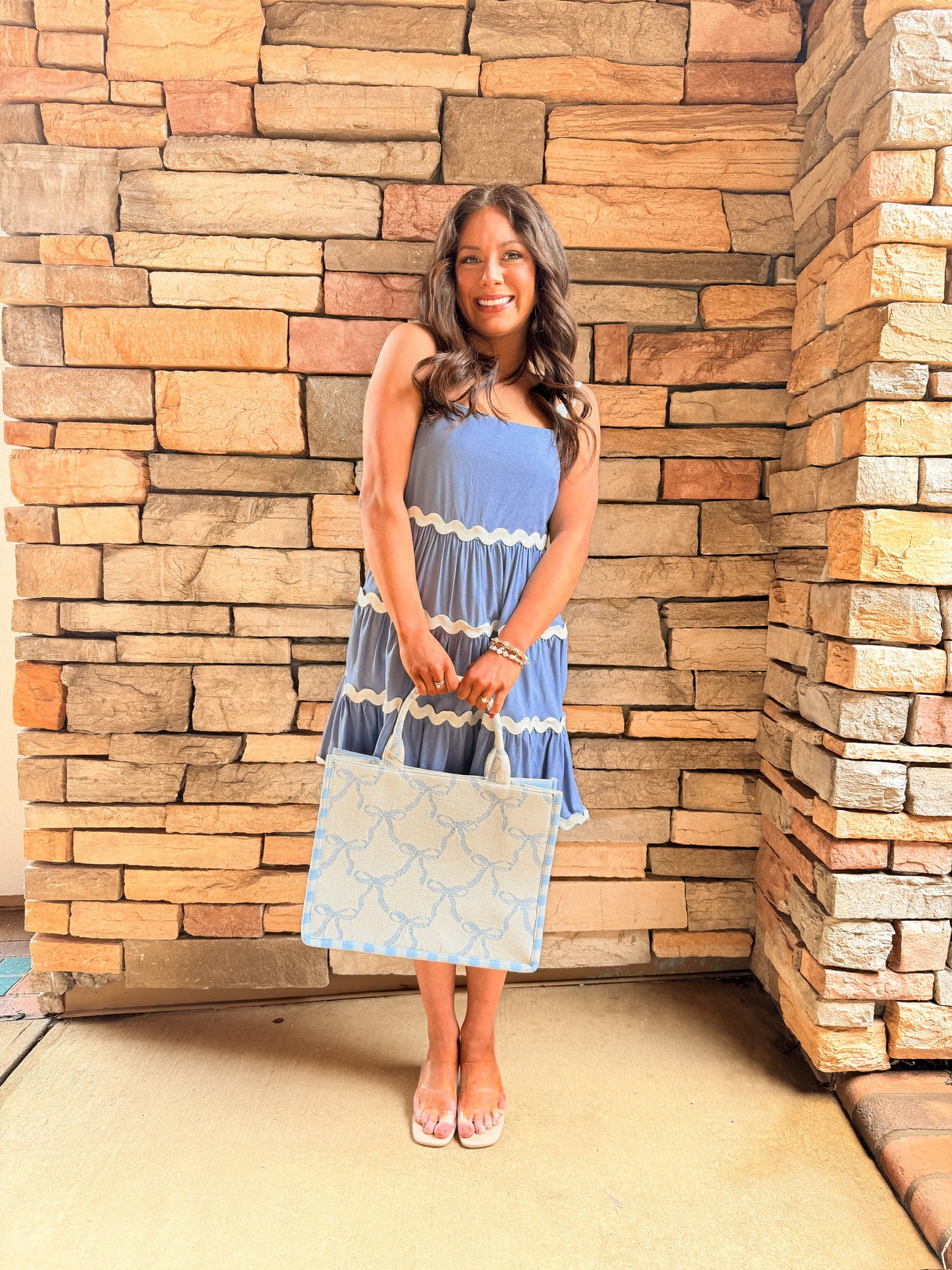 Blue Contrast Mini Dress