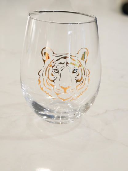 Go Get Em Tiger Wine Glass Gift Set