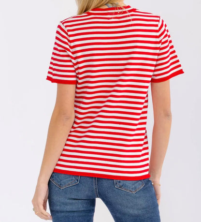 Red, White, and Stripes Top