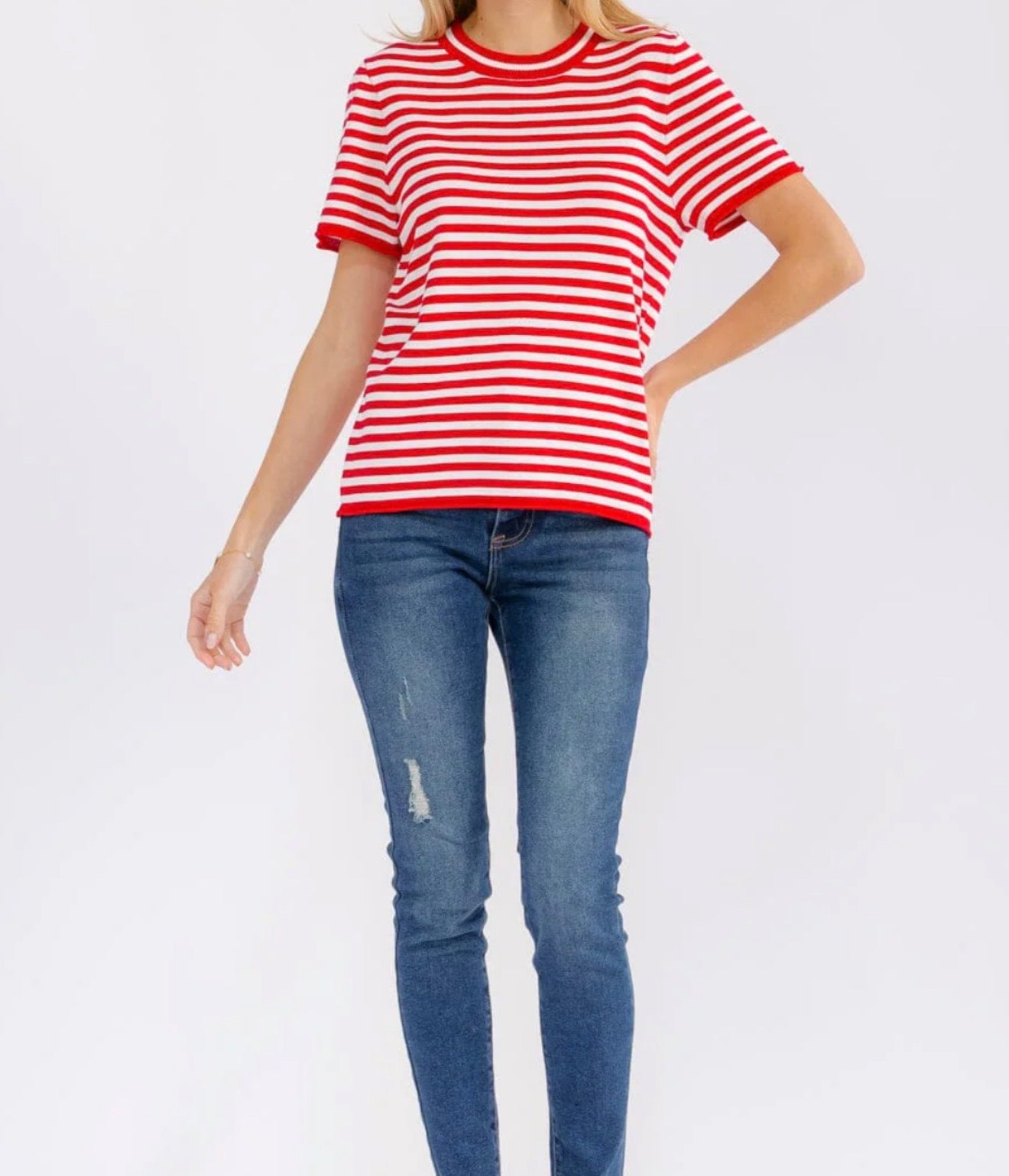 Red, White, and Stripes Top