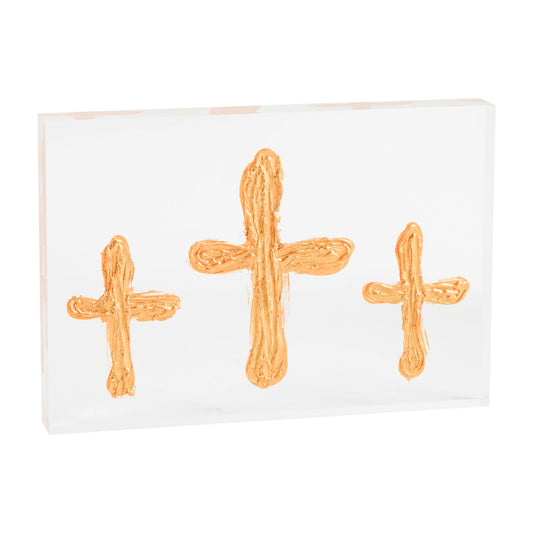 Triple Cross Hand Painted Acrylic Cross