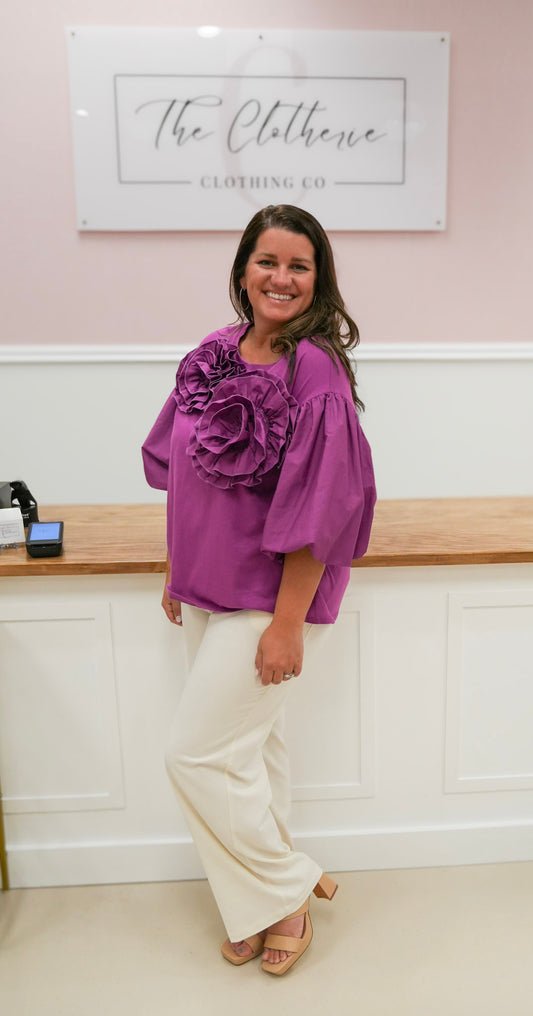 Flower Power Ruffle Puffle Top