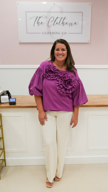 Flower Power Ruffle Puffle Top