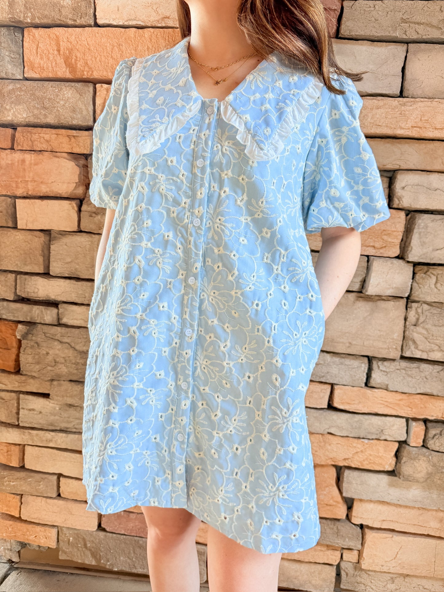 Everly Eyelet Mini Dress