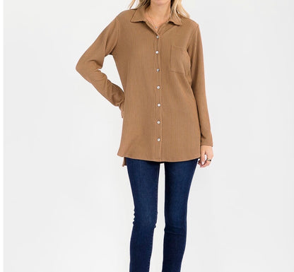 Bella’s Button-Up Ribbed Top