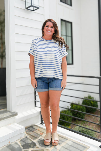Destiny Denim Striped Top