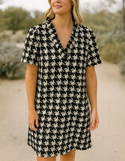Hayden Houndstooth Shift Dress