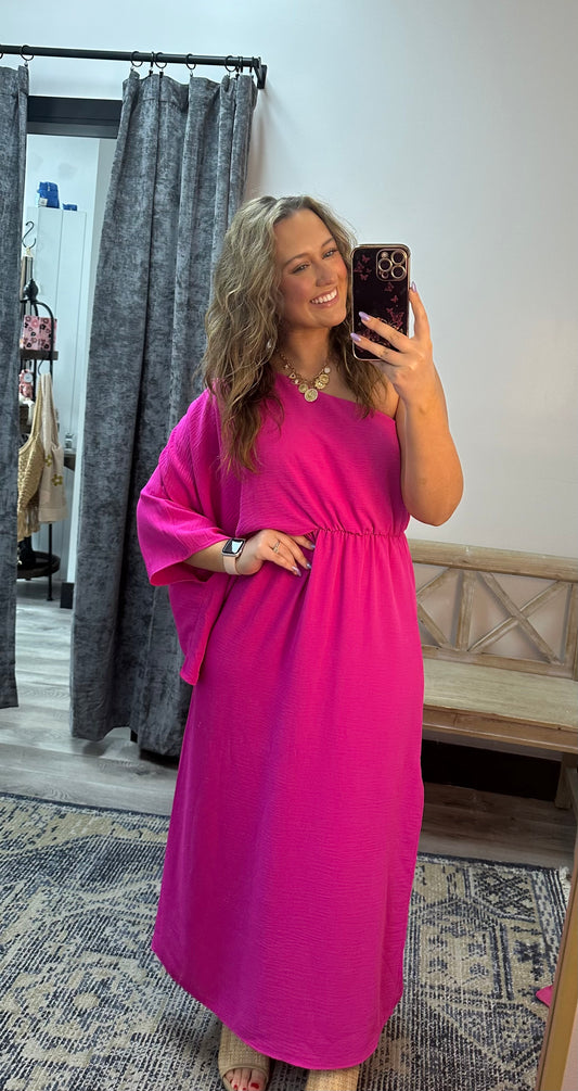 Fantastic Fuchsia Full Length Dress