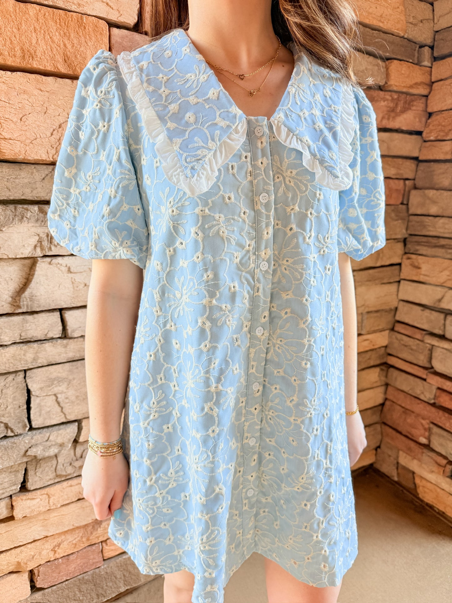 Everly Eyelet Mini Dress