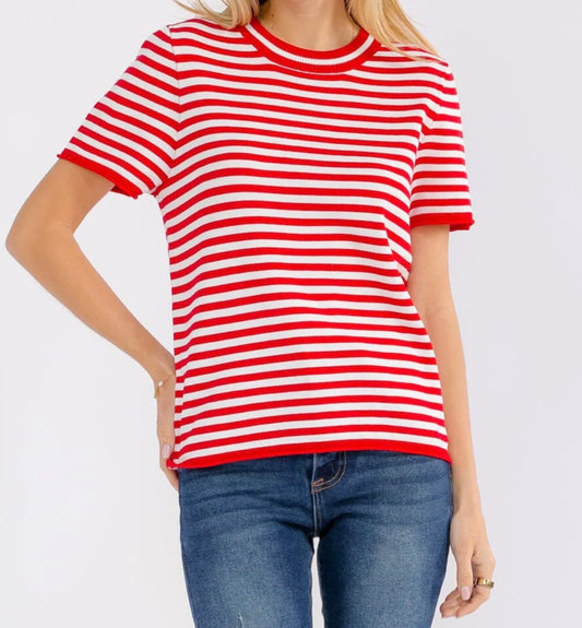 Red, White, and Stripes Top