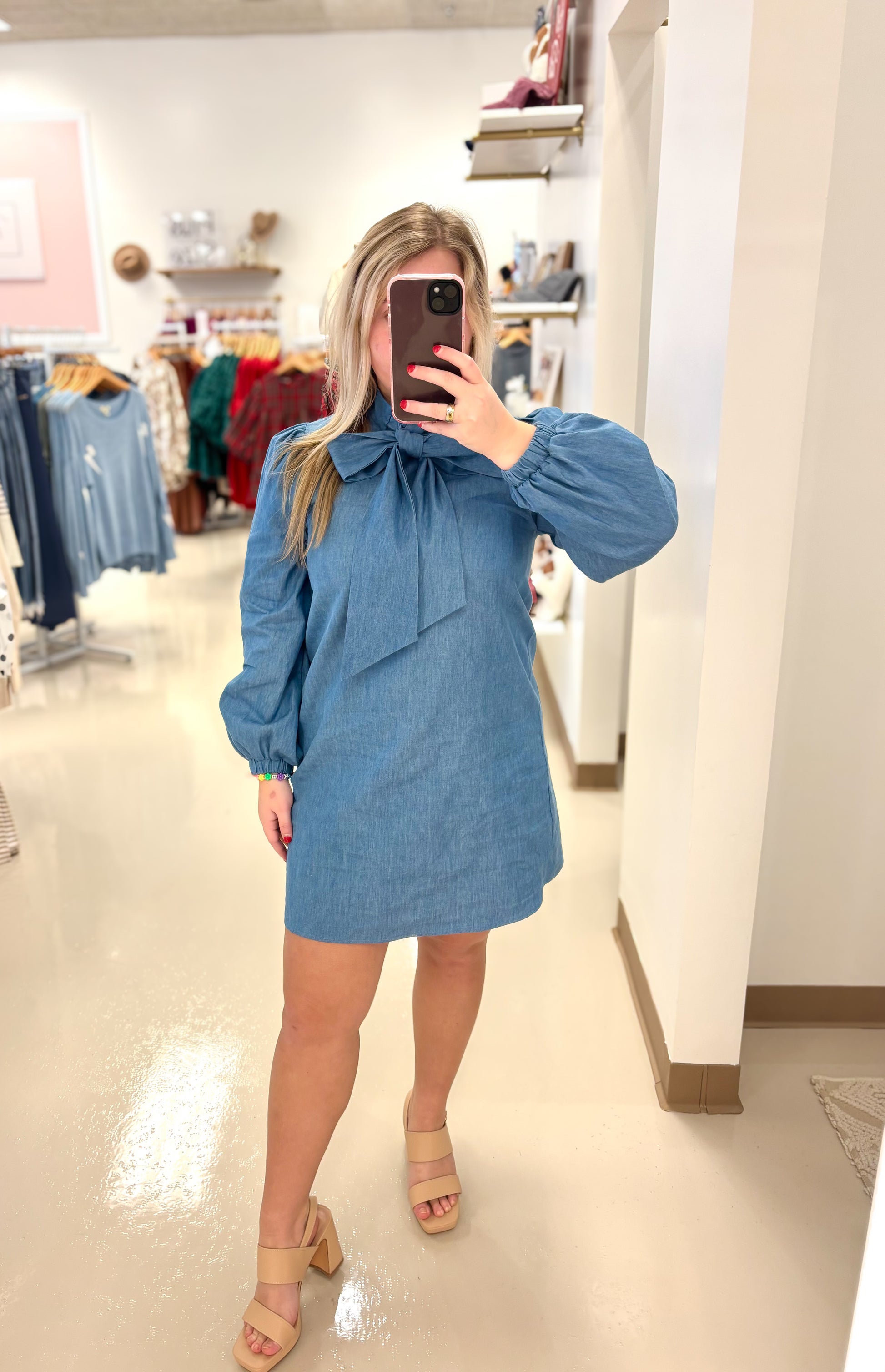 Bow Tie Denim Dress Bow Tie Denim Dress