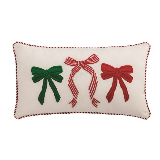 Embroidered Bow Pillows
