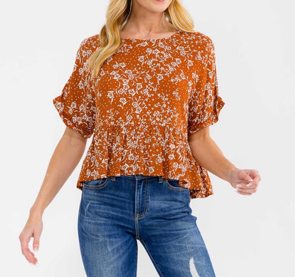 Peplum Print Blouse