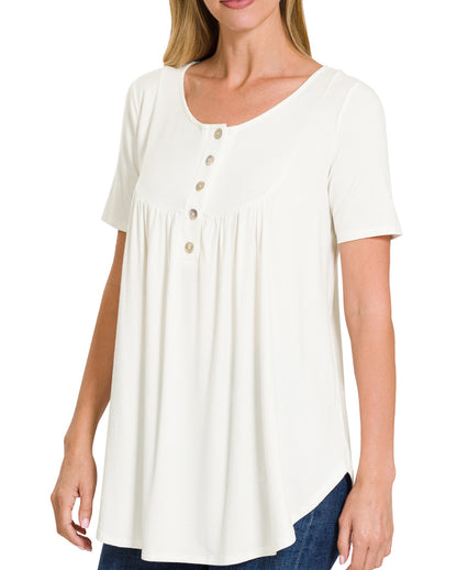 Short Sleeve Dolphin Hem Top