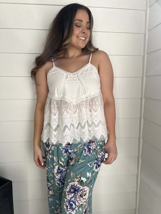 Cutesy Embroidered Camisole Top