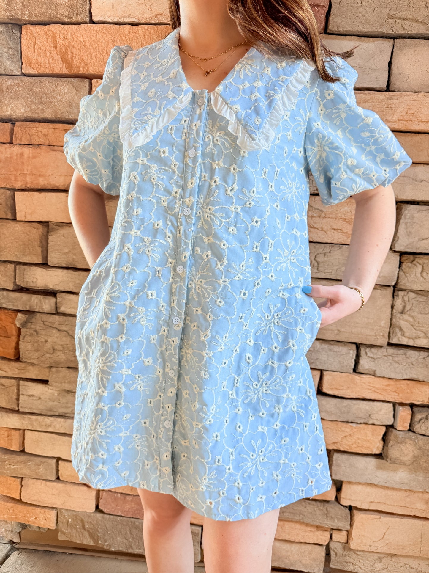Everly Eyelet Mini Dress