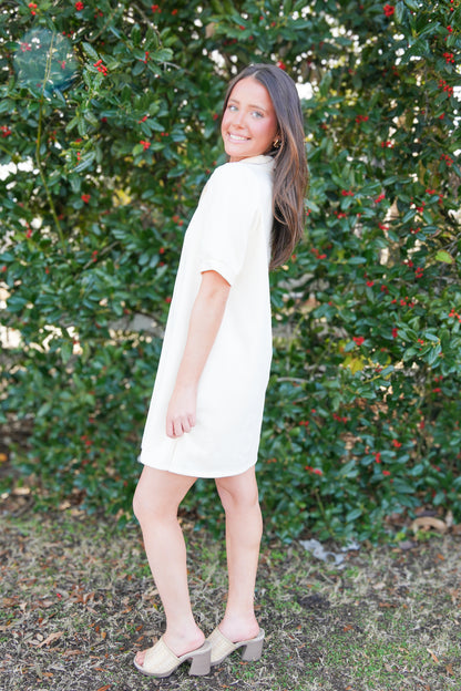 Zoey Zipper Collared Shirt Dress