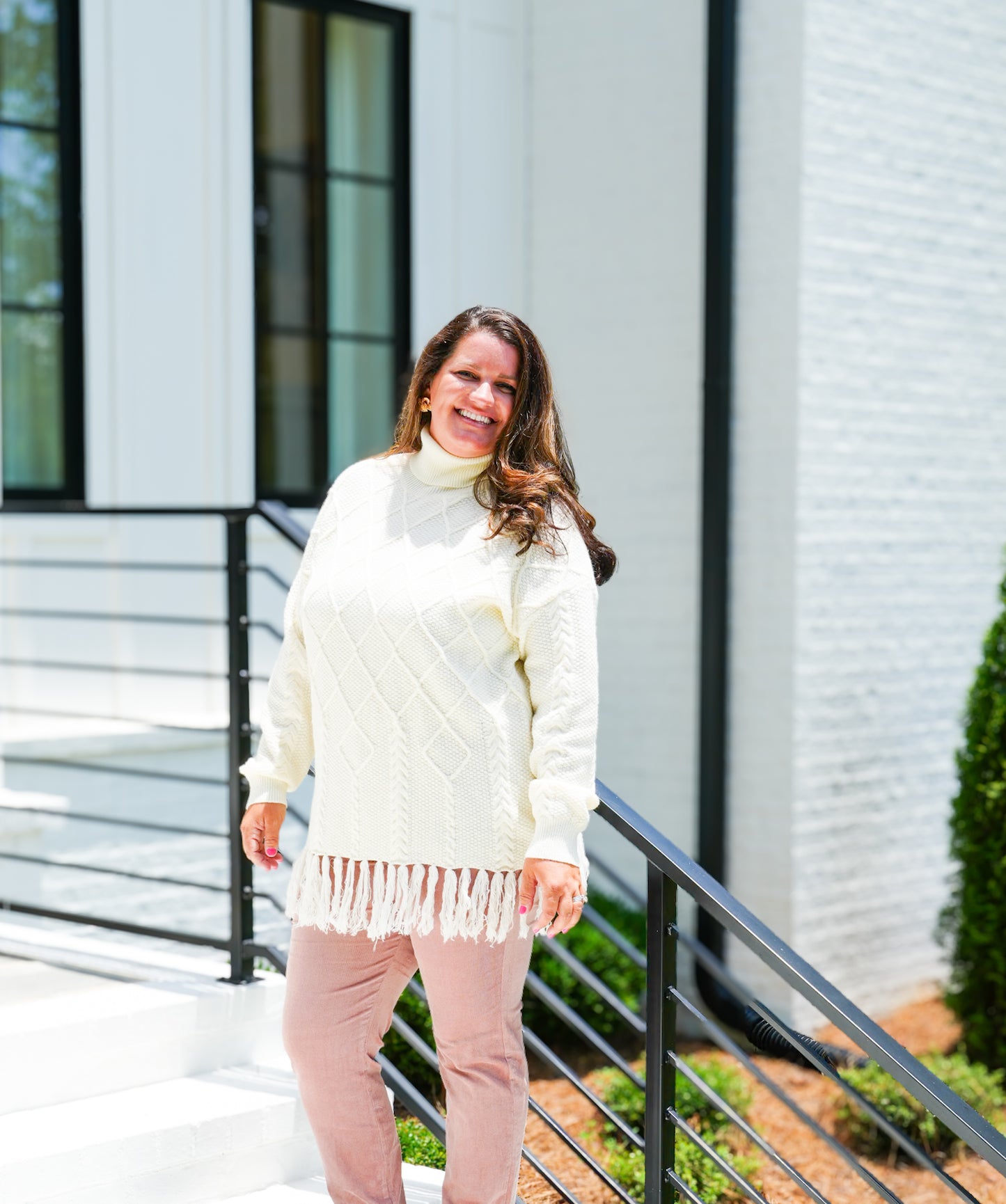 Tied Fringe Sweater