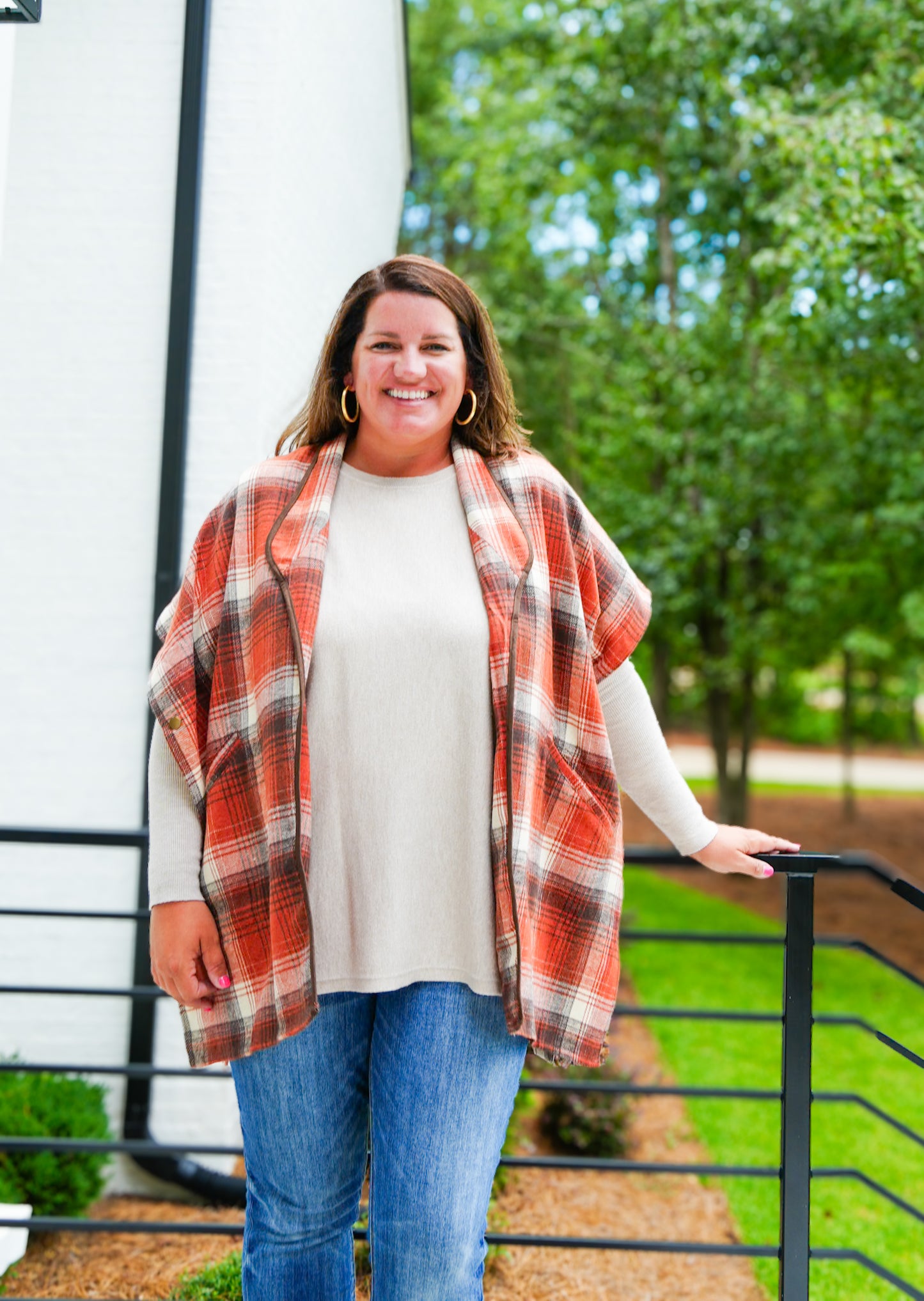 Plaid Poncho