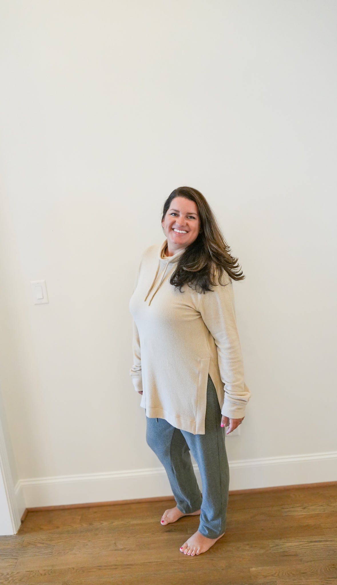 Brushed Semi-Cowl Neck Top