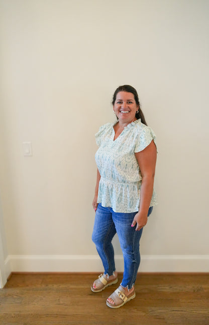 Pleated Sleeve Top