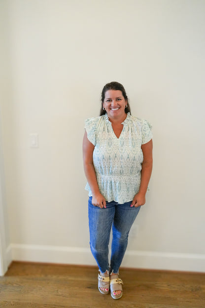 Pleated Sleeve Top