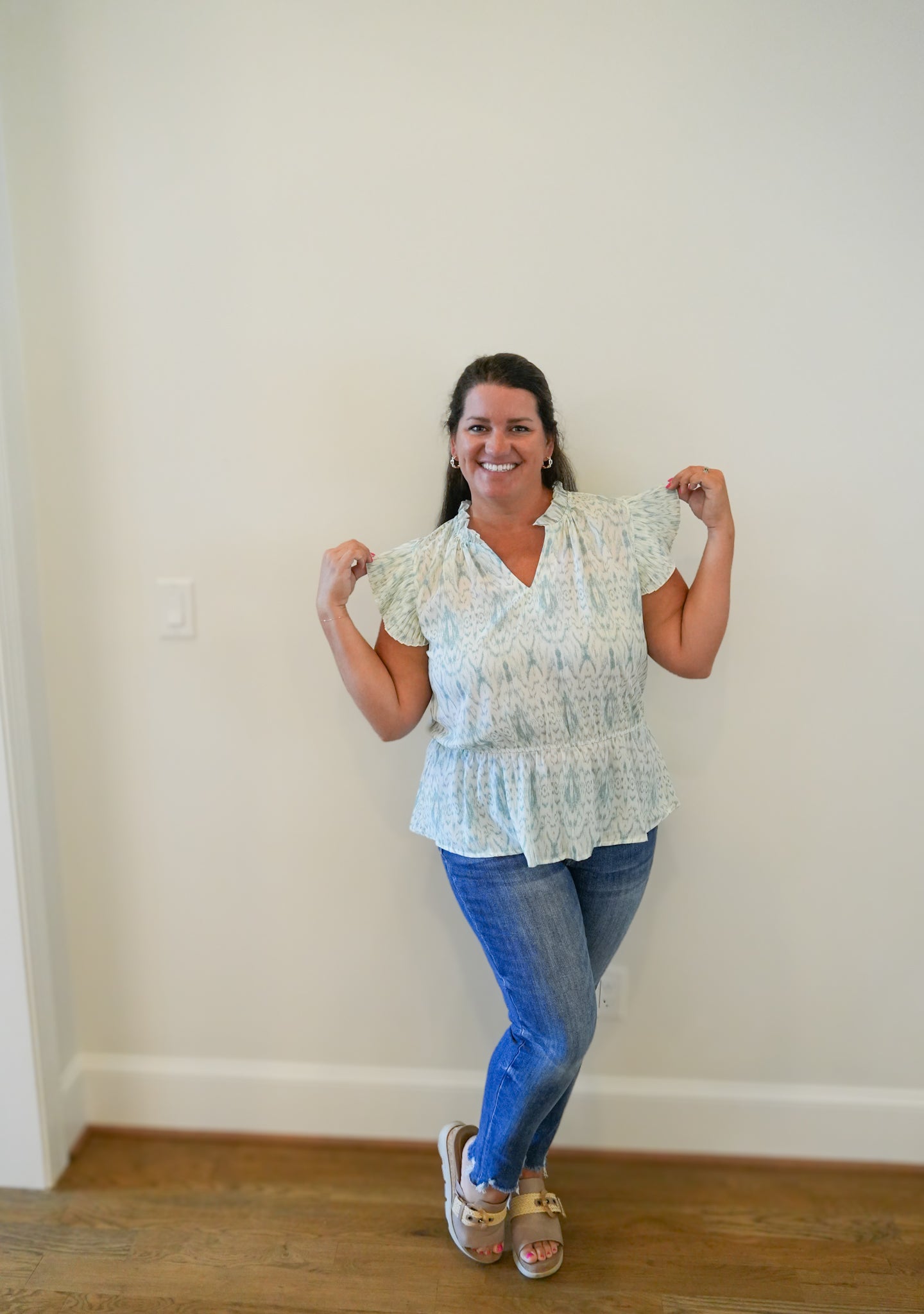 Pleated Sleeve Top