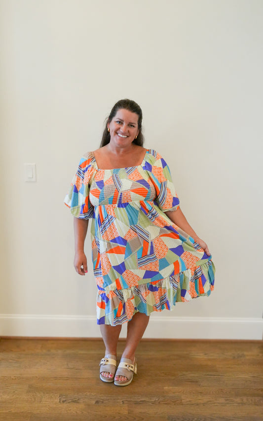 Geometric Print Dress