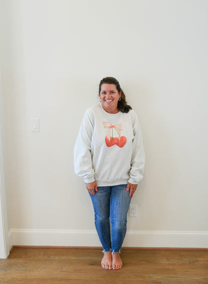 Heart Shaped Cherry Bow Sweatshirt