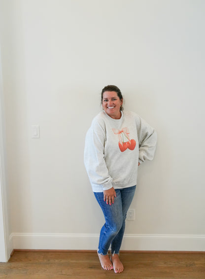 Heart Shaped Cherry Bow Sweatshirt