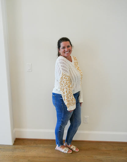 Long Sleeve Pointelles Sweater