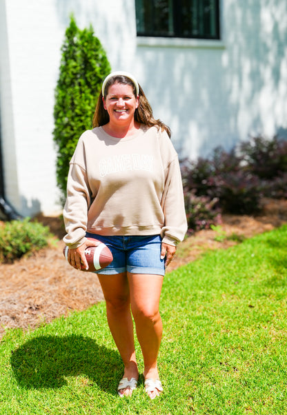 Game Day Puff Sweatshirt - Oatmeal