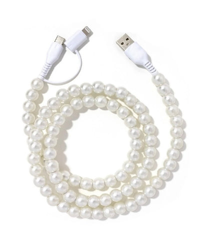 Pearl & Multi Color Bead Fast Charging Cable