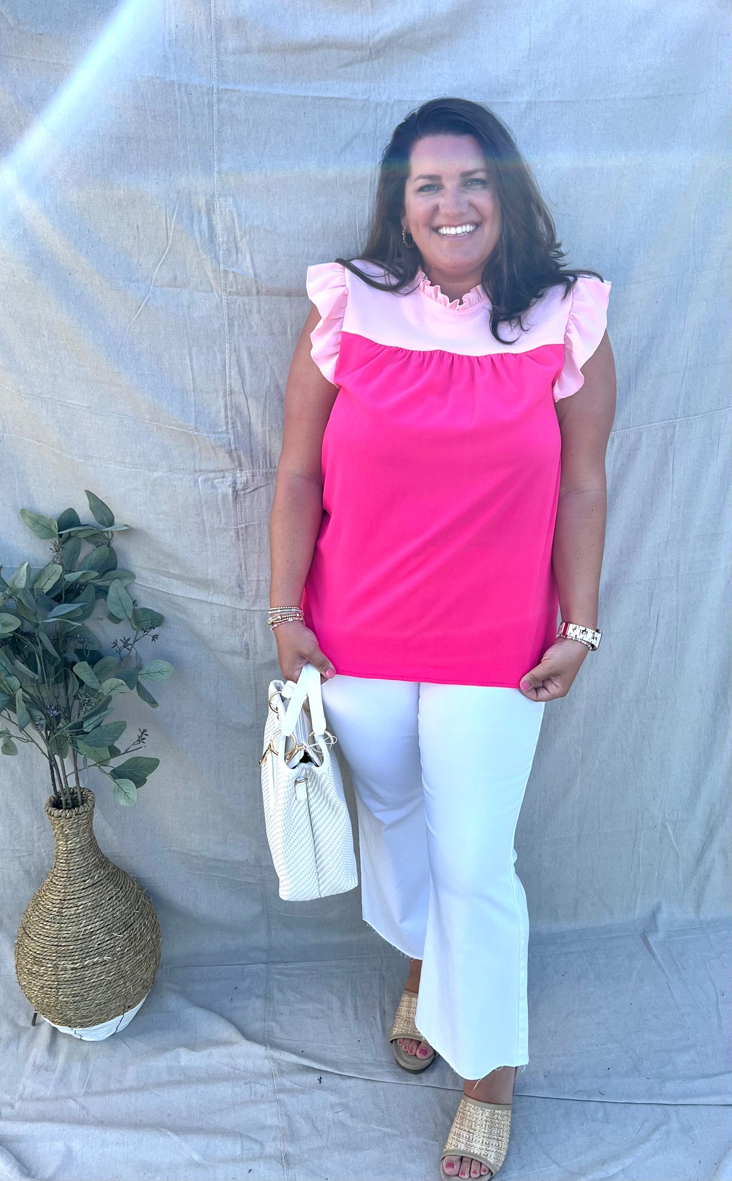 Two Shades Of Pink Top