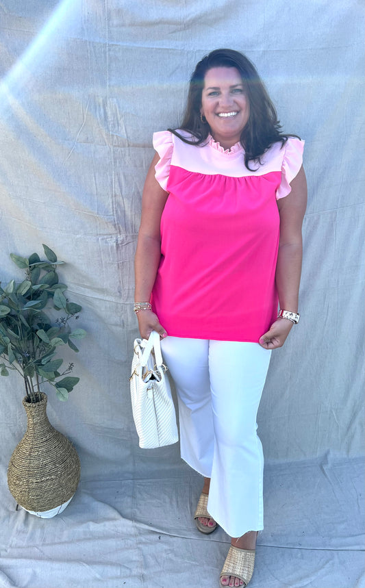 Two Shades Of Pink Top