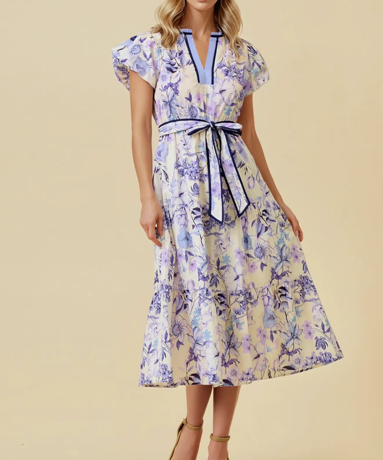 Franka Floral Print Midi Dress