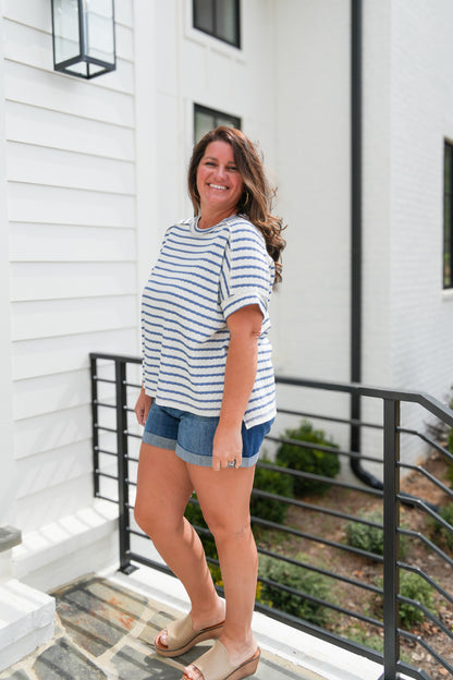 Destiny Denim Striped Top