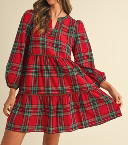 Perfect Plaid Babydoll Dress