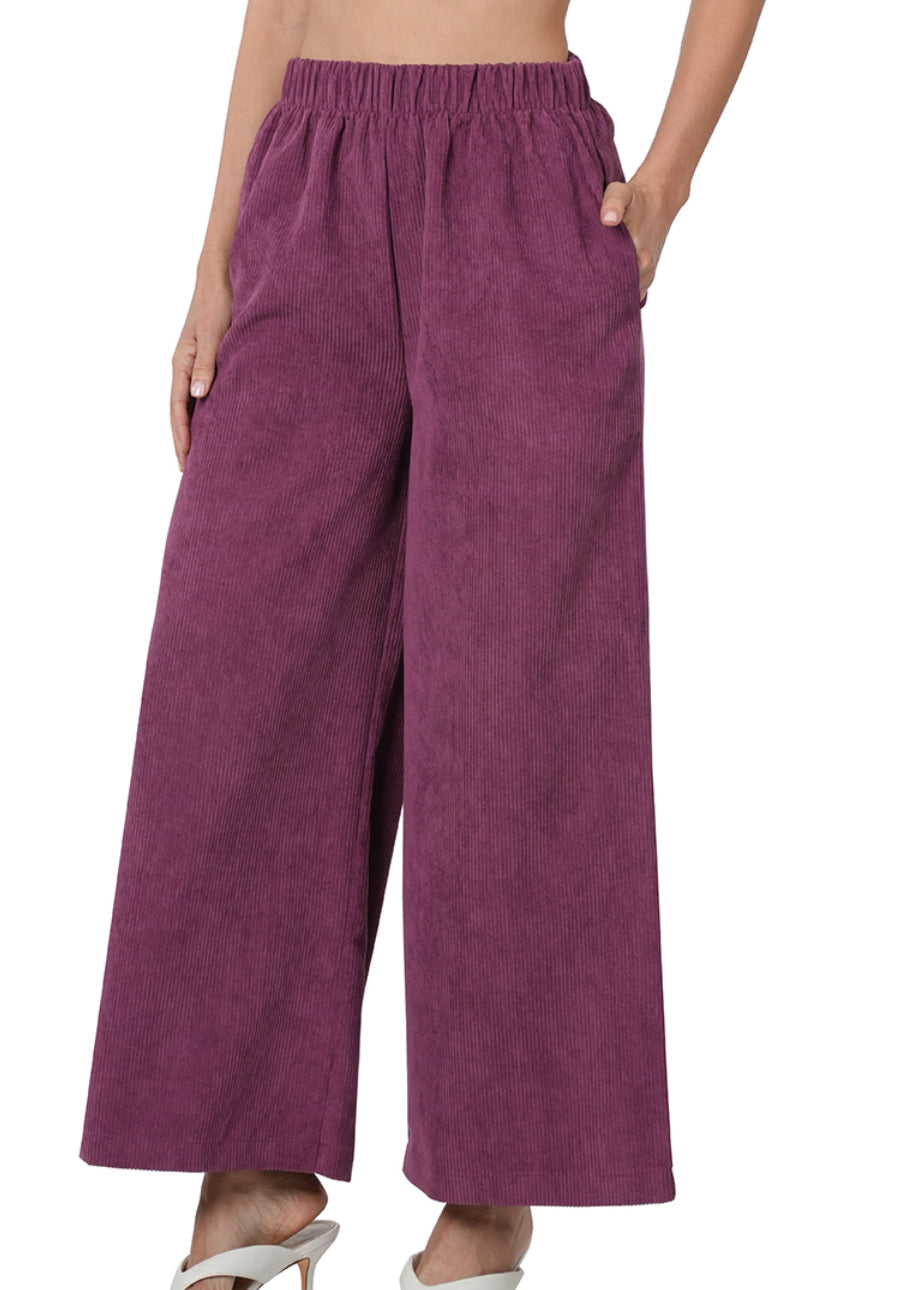 Corduroy Wide Leg Pants
