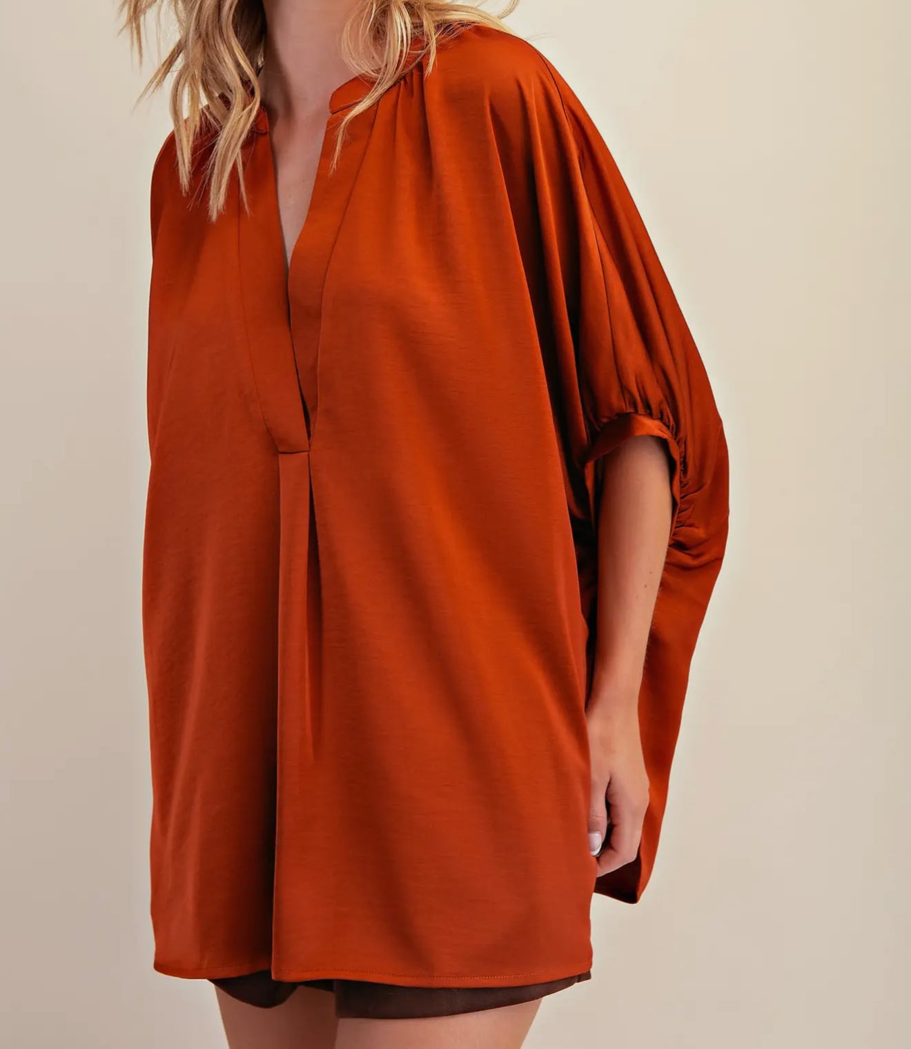 Sarah Satin Oversized Top