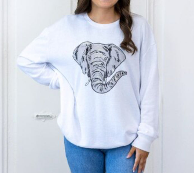 Elephant Sequin Sweatshirt