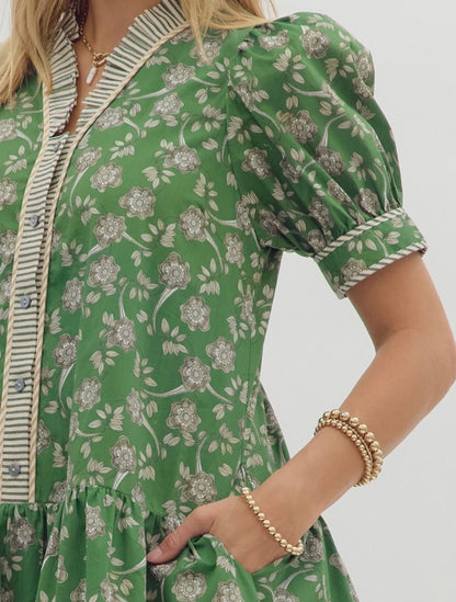 Playful Floral Print Mini Dress