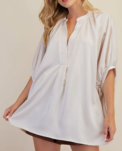 Sarah Satin Oversized Top