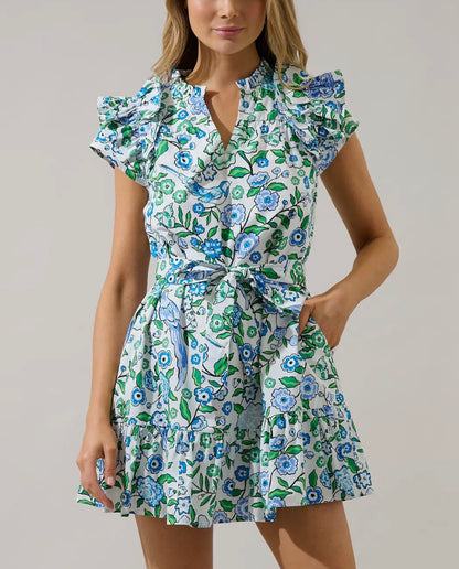 Ivona Ruffle Mini Dress