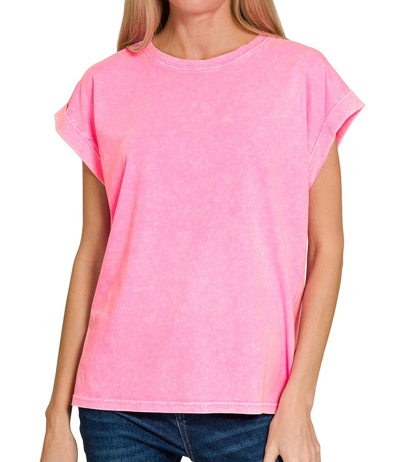 Colie Cuffed Short Sleeve Top