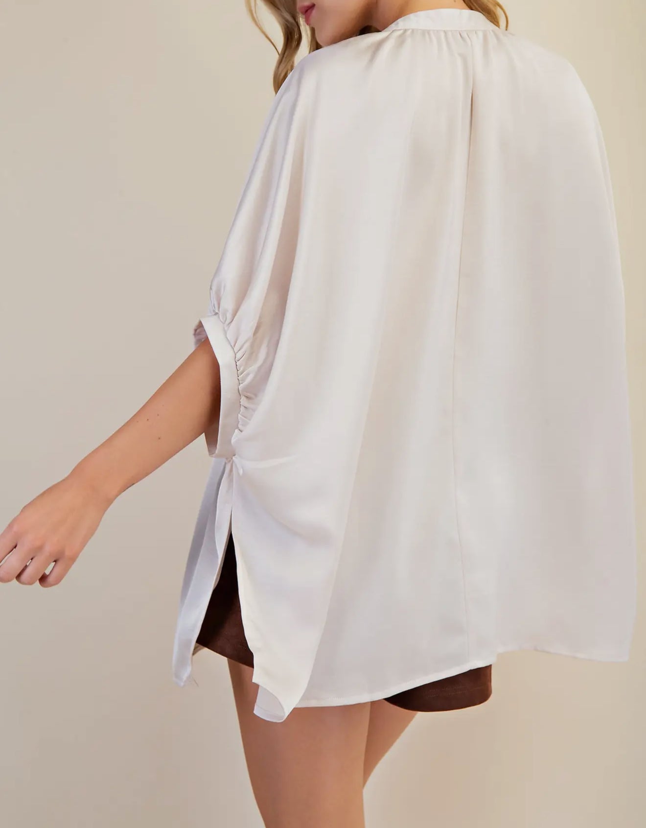 Sarah Satin Oversized Top